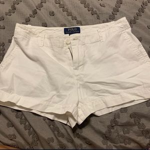 White polo Ralph Lauren shorts
